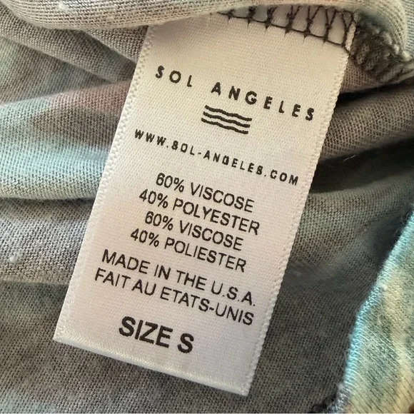 Sol Angeles Tropical Floral T Shirt Hawaiian Print Gray Soft Tee Small USA - Picture 3 of 6